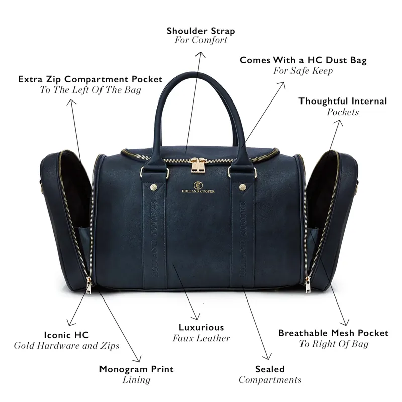 Holland Cooper Equestrian Kit/Travel Bag - Ink Navy-4